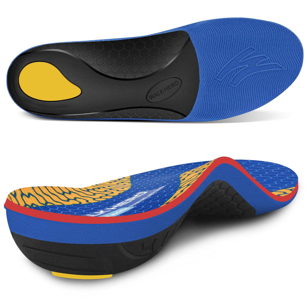 WalkHero arch support insoles with full-length design for all-day comfort and even weight distribution.