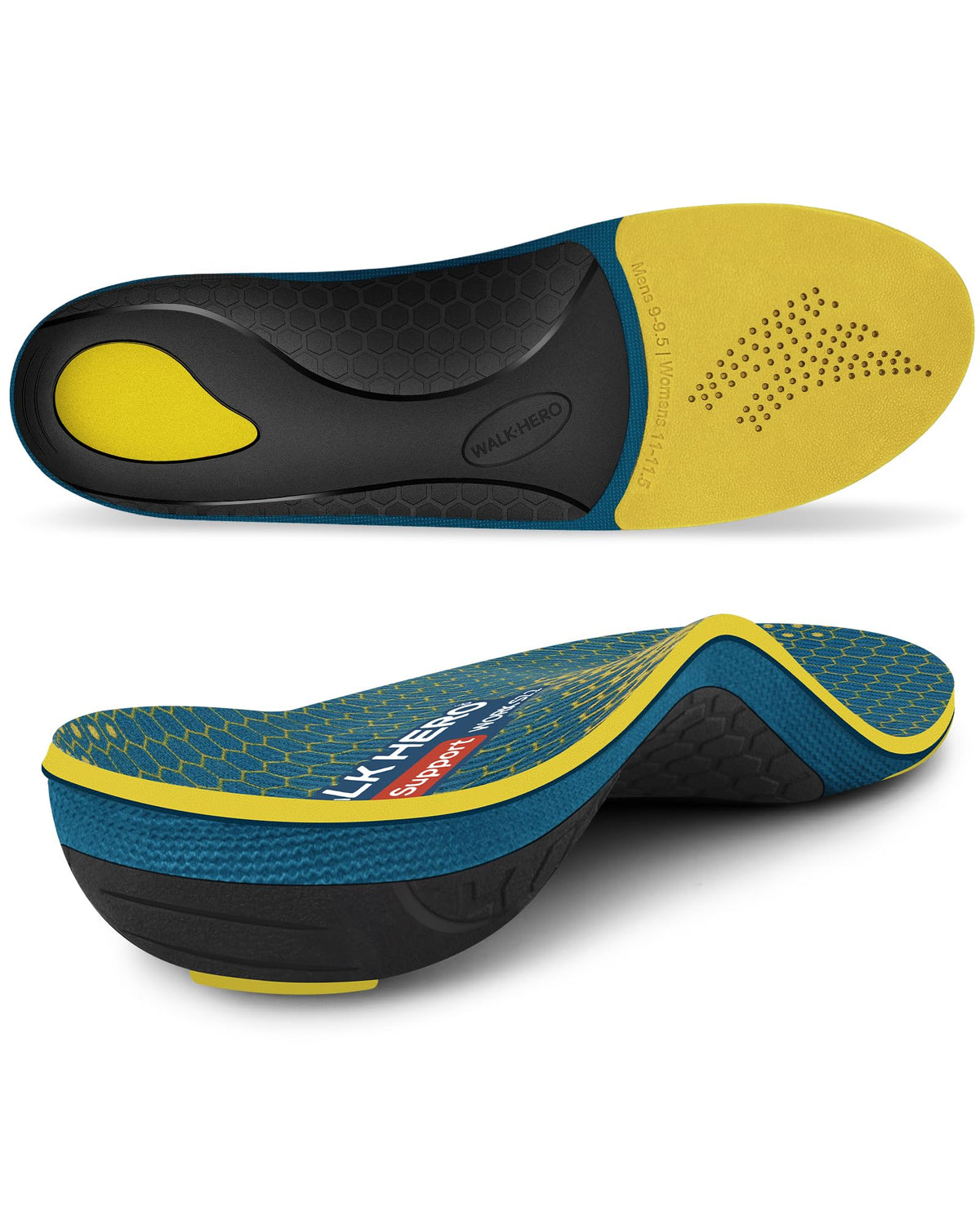WalkHero arch-support insoles offer stable arch support for long hours on your feet.
