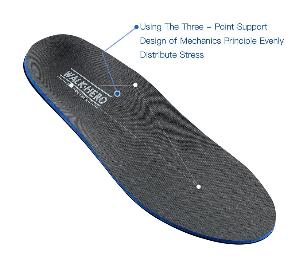 WALK·HERO deep heel cup stabilizes the foot during stride.