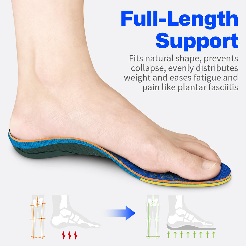 WalkHero flexible arch support promotes proper alignment and even weight distribution.