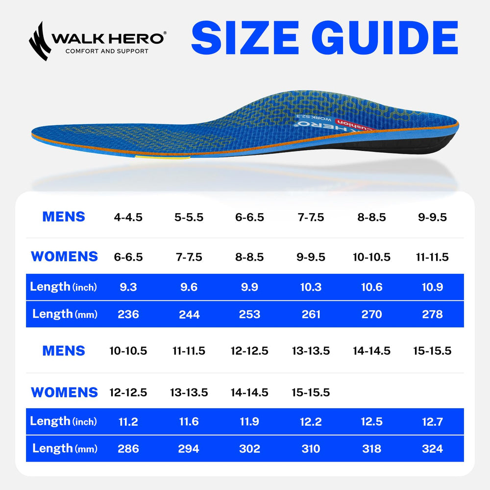WalkHero heavyweight comfort with 1.26" arch support for stable performance.