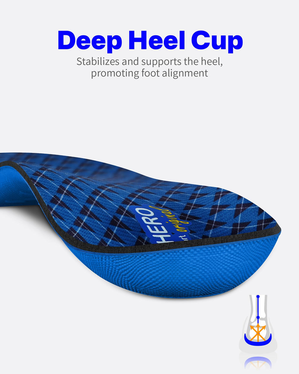 Walkhero insoles in blue inside a shoe demo for daily wear.