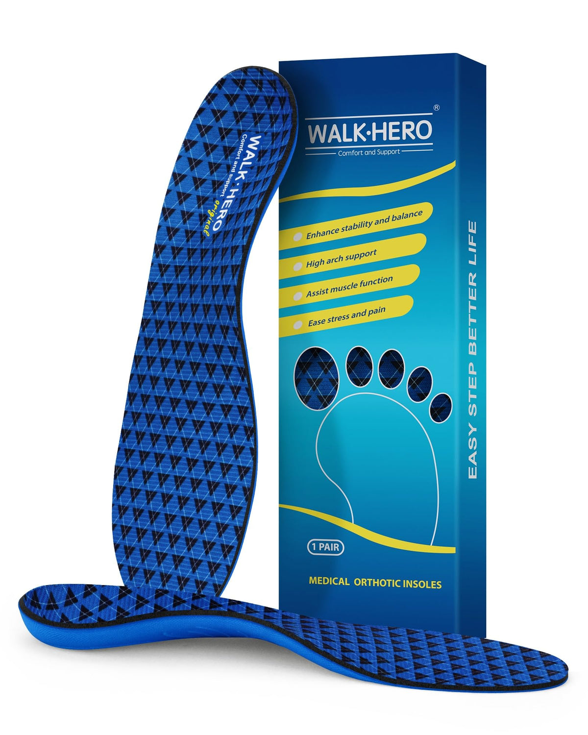 Walkhero Plantar Fasciitis Insole provides arch support for all-day comfort in work boots.