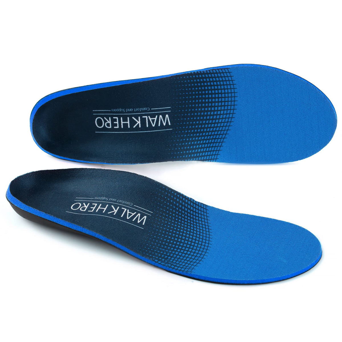 WALK·HERO plantar fasciitis insoles with arch support for flat feet comfort.