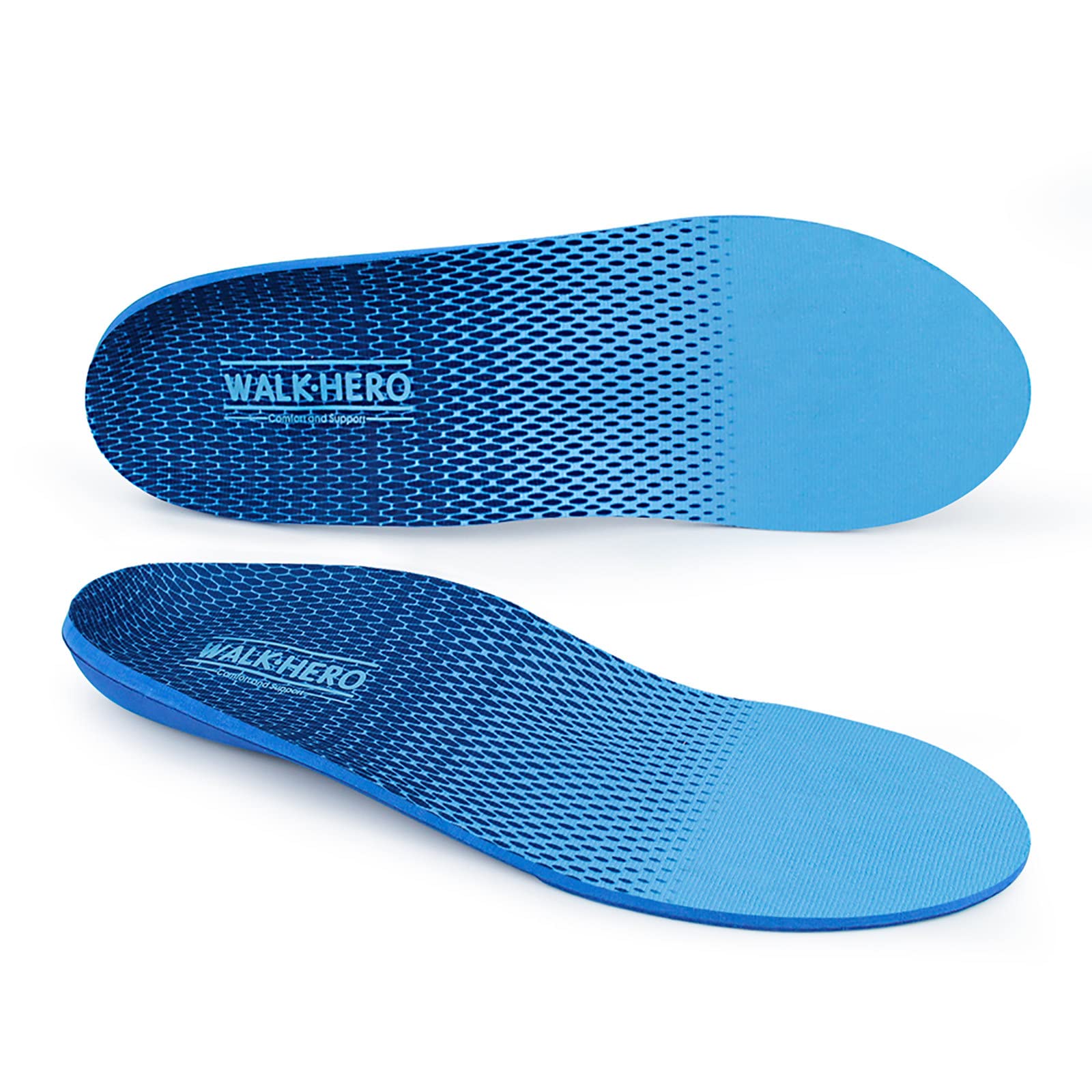 WalkHero plantar fasciitis insoles with arch support for improved alignment.