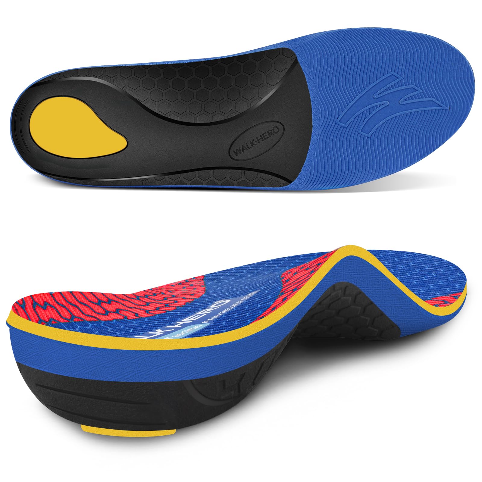 WalkHero plantar fasciitis relief inserts with full-length arch support for all-day comfort