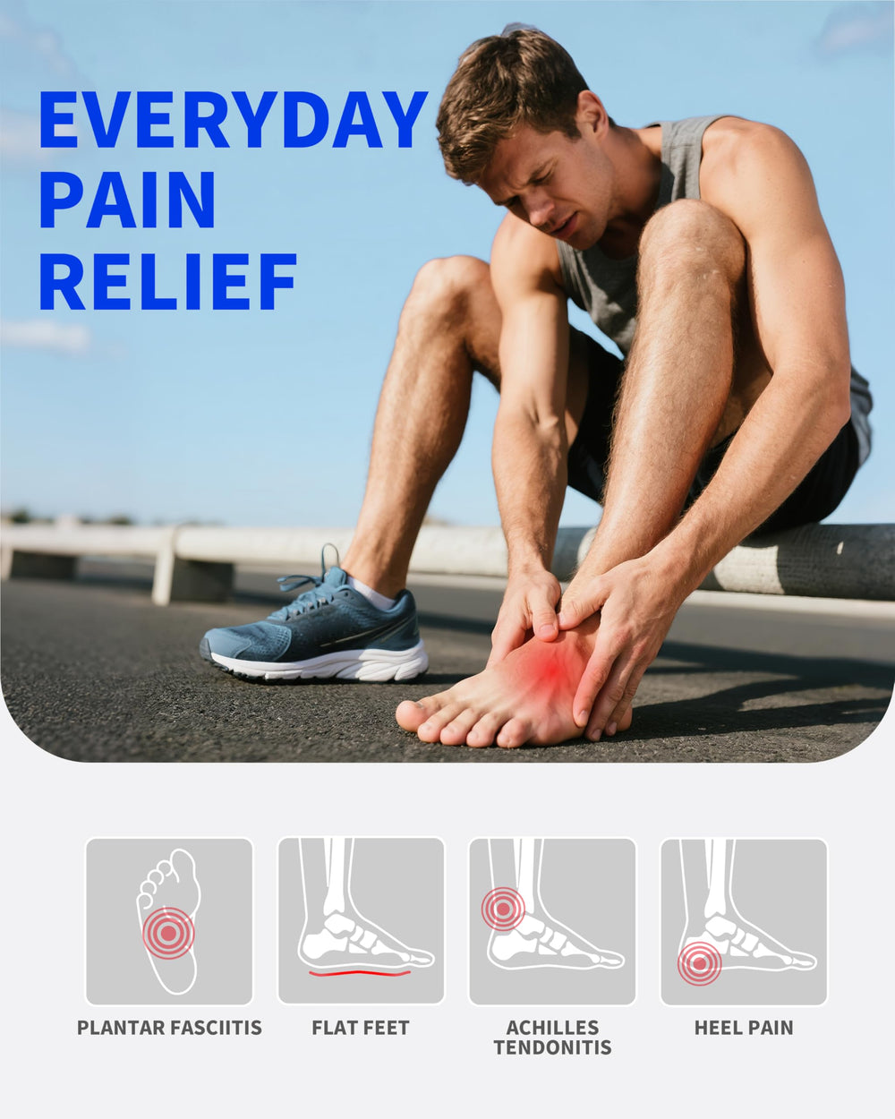 WalkHero deep heel cup to stabilize movement and reduce pronation