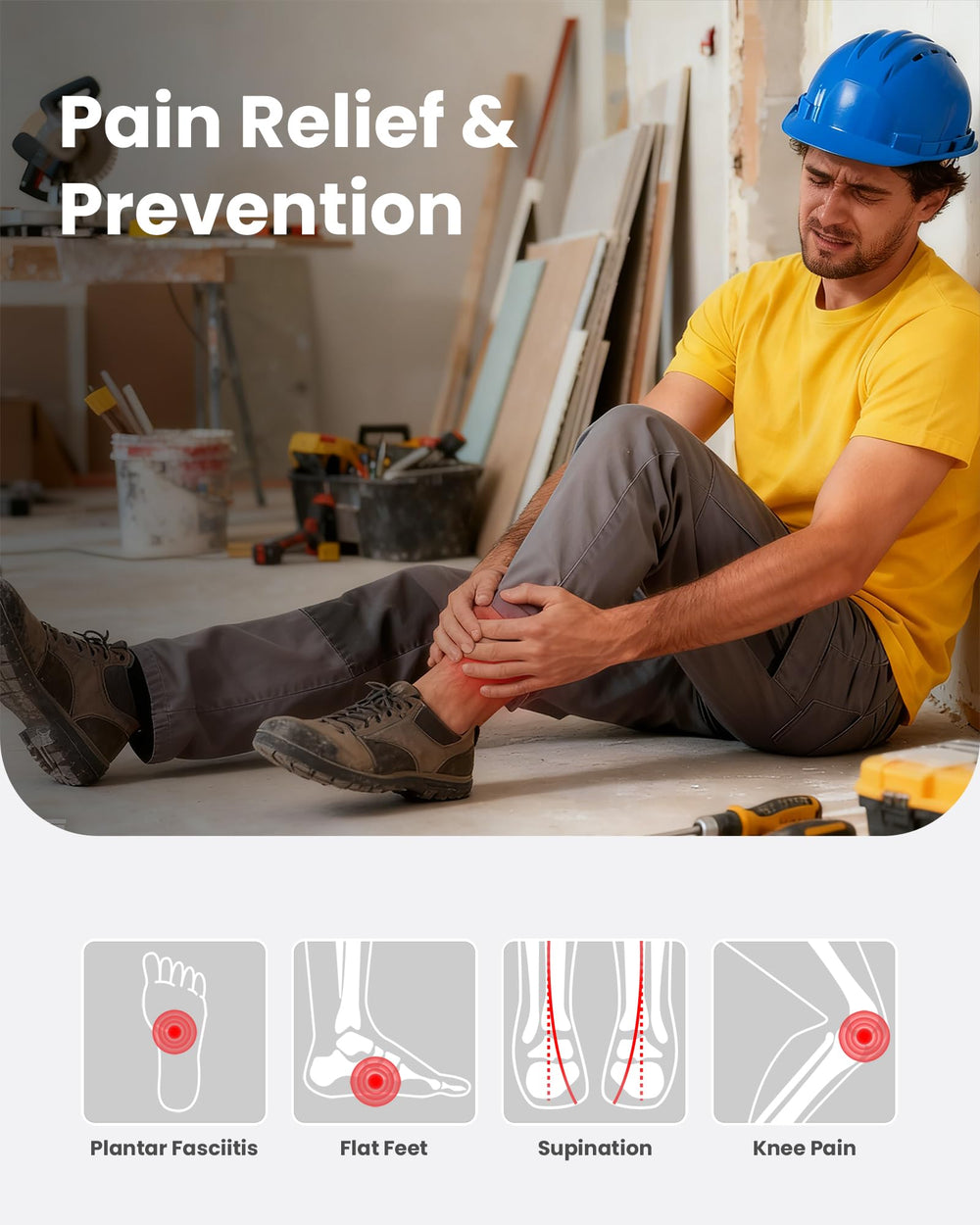 WalkHero precision-fit insoles adapt to many shoe styles