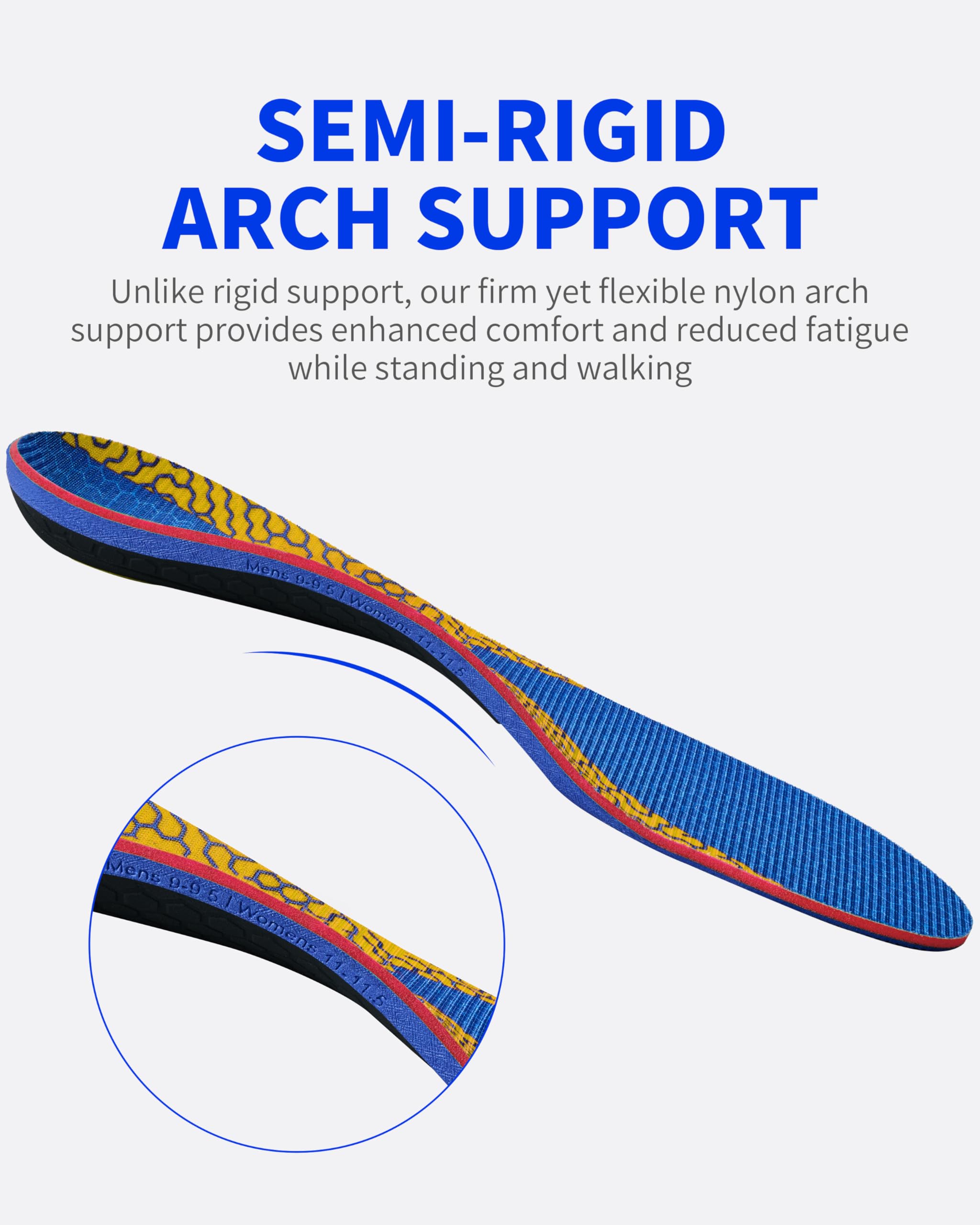 WalkHero semi-rigid arch support maintains natural movement