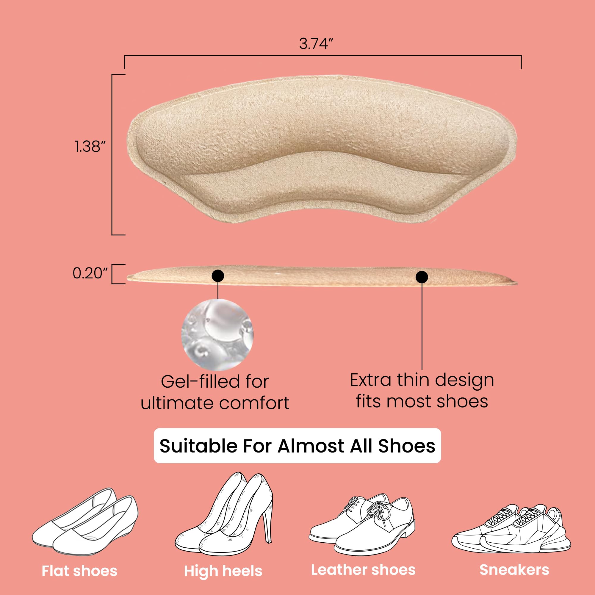 Walkize almohadillas para la bola del pie con gel suave para caminar con confort.