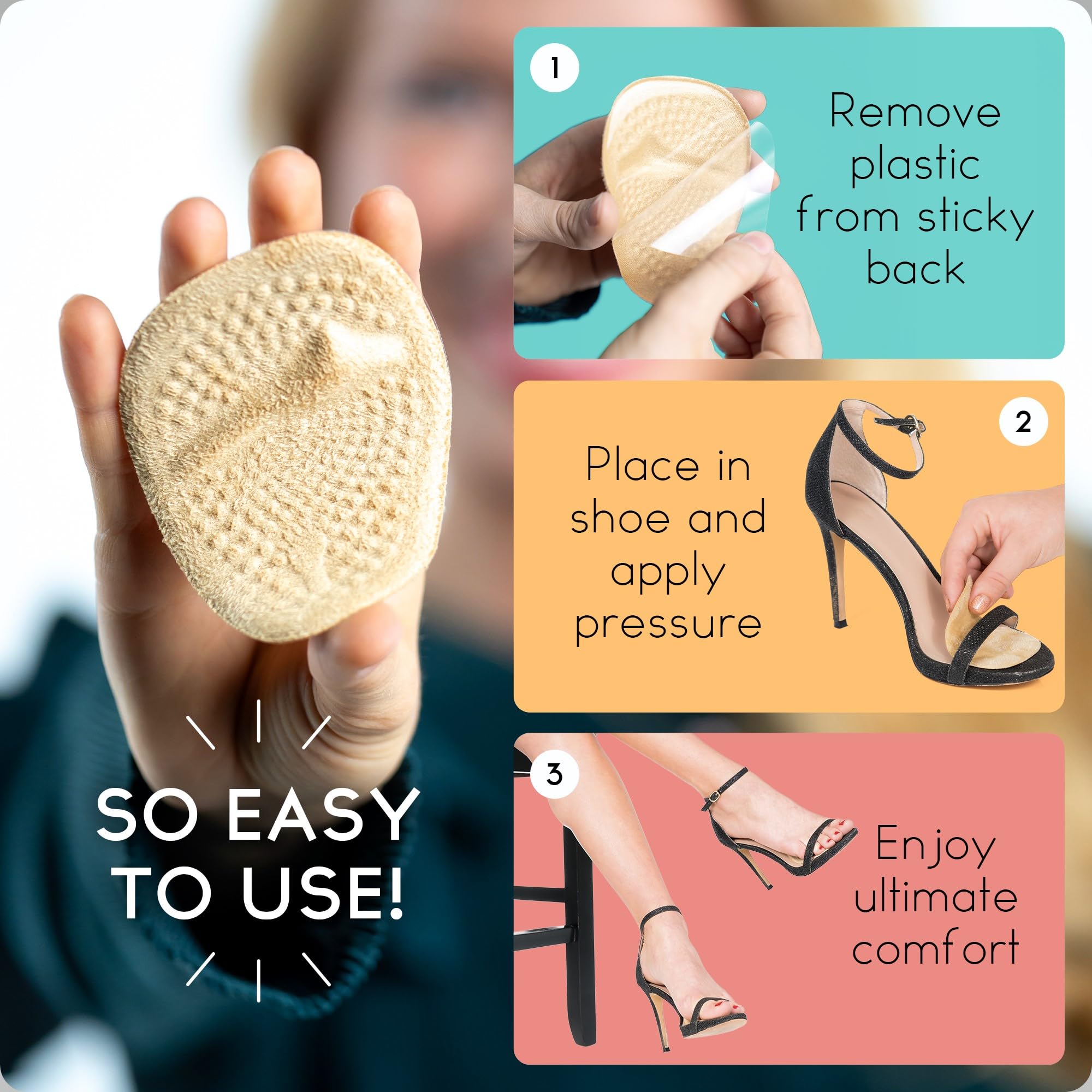 Walkize ball of foot cushions offer targeted support in beige