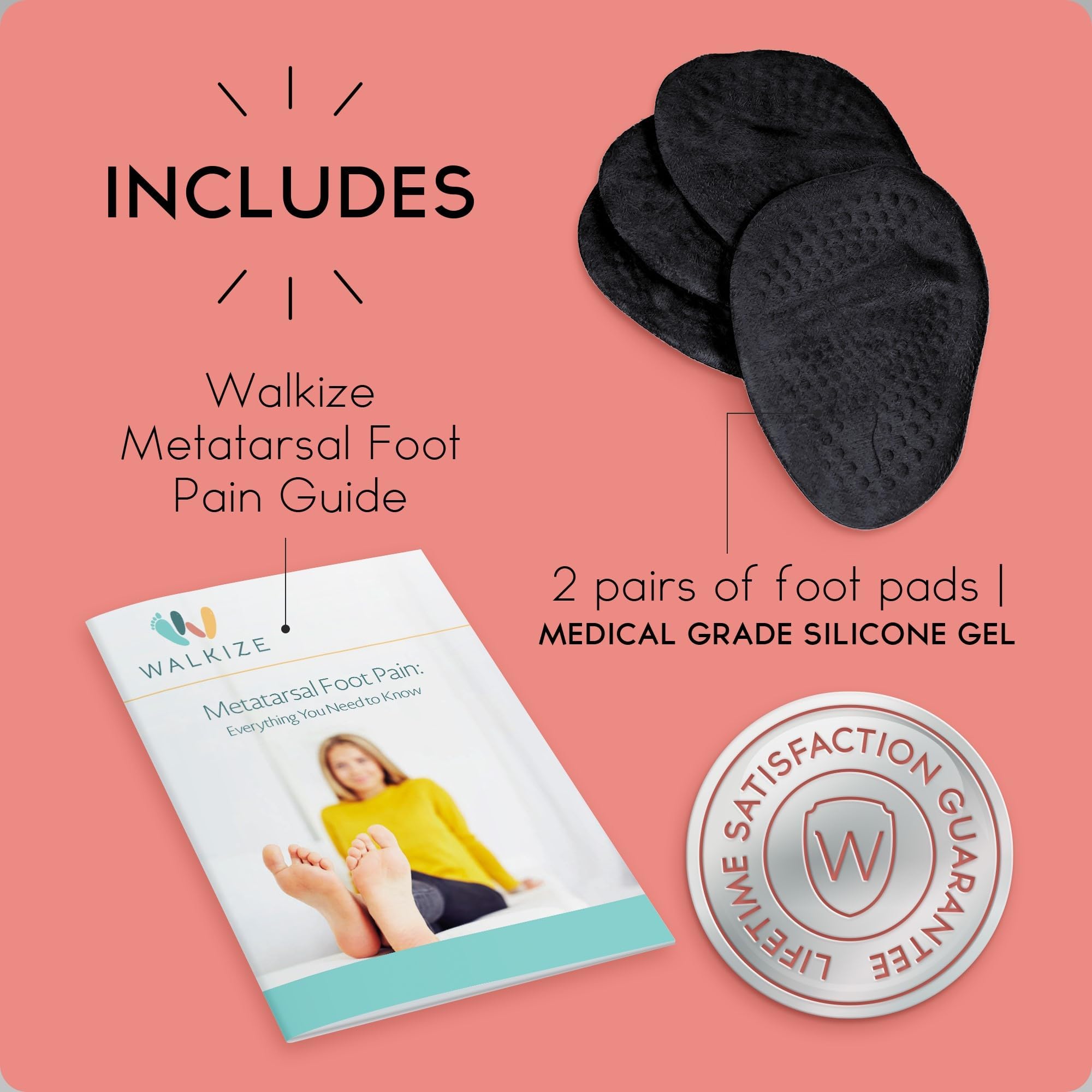 Walkize two-pairs foot pads in box ready for use.