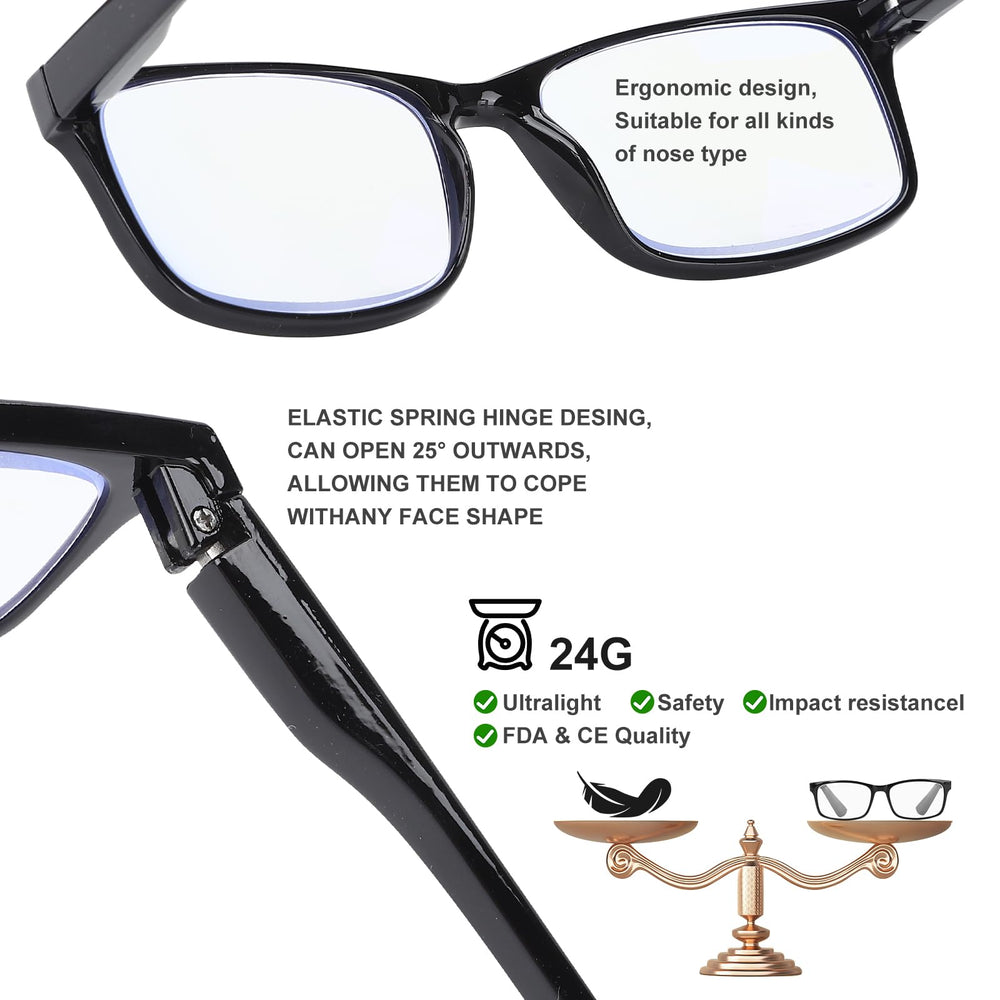 Lentes WALMXX lectura con bisagra de muelle para mejor ajuste.