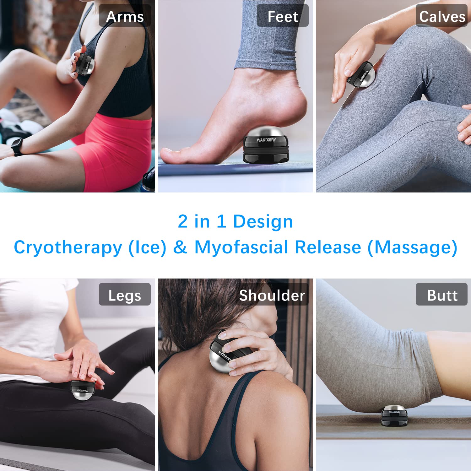 WANDiORY Ice Roller Ball ideal for back, legs, and feet