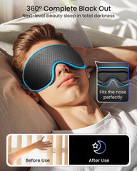 WAOAW sleep mask with adjustable strap secured without snagging hair