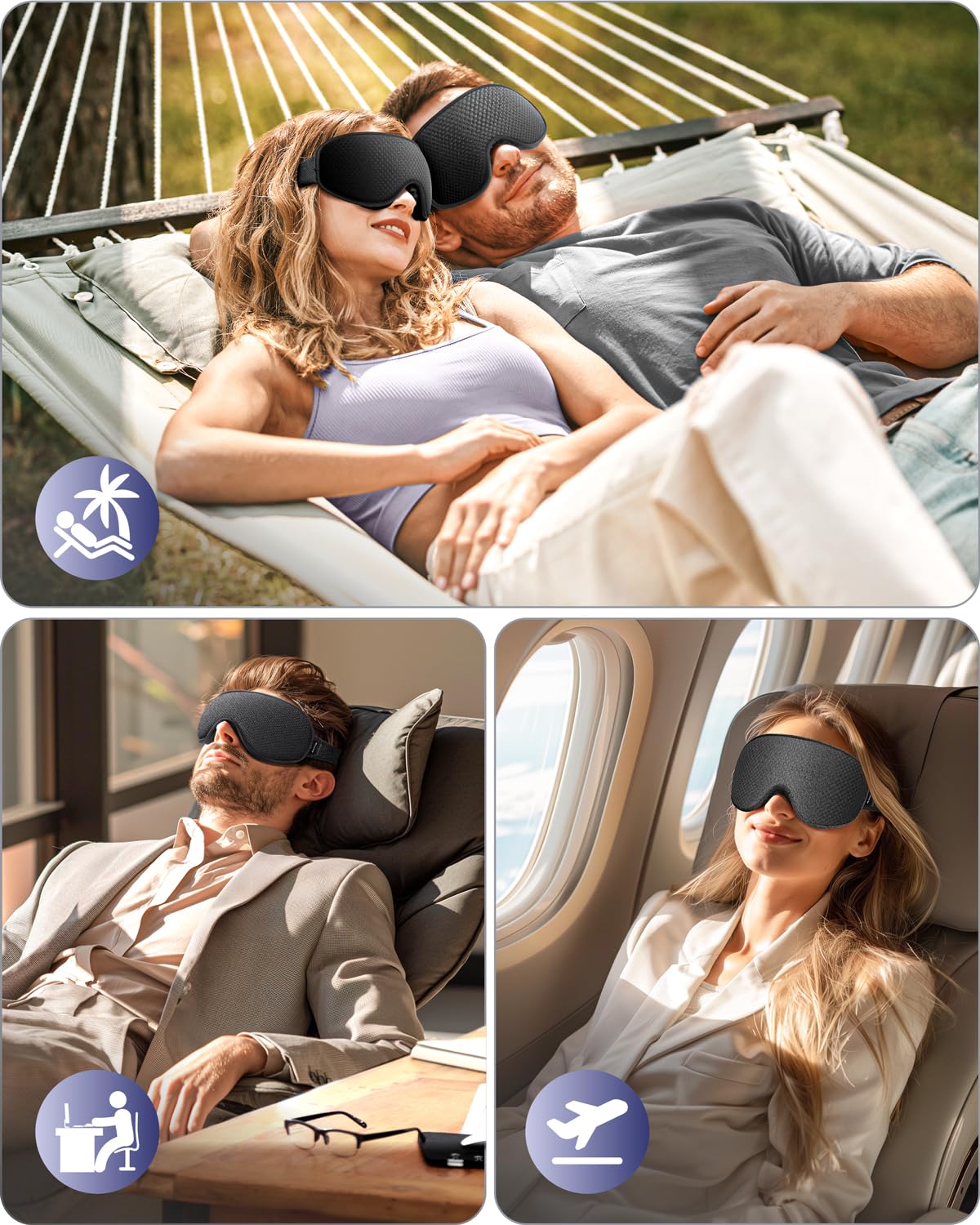 WAOAW Sleep Mask breathable cover and gentle contours feel soft on the skin.