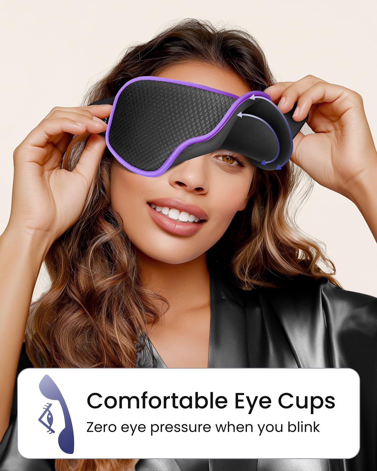 WAOAW sleep mask eye-space design for comfortable wear
