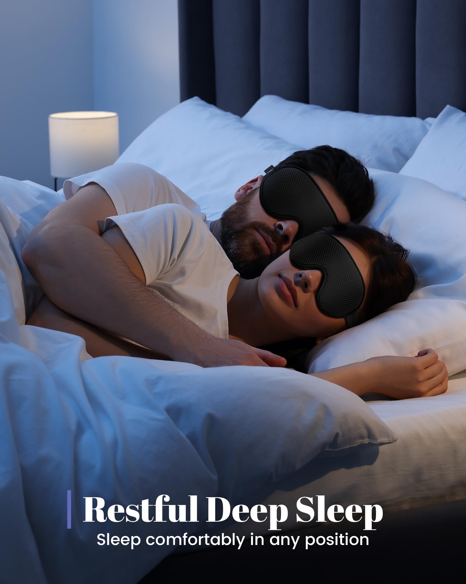 WAOAW Sleep Mask with wide eye space supports eyelid comfort during wear.