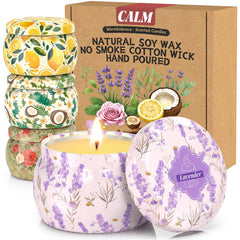 WarmEmbrace lavender soy candle in a calm, soothing ambiance