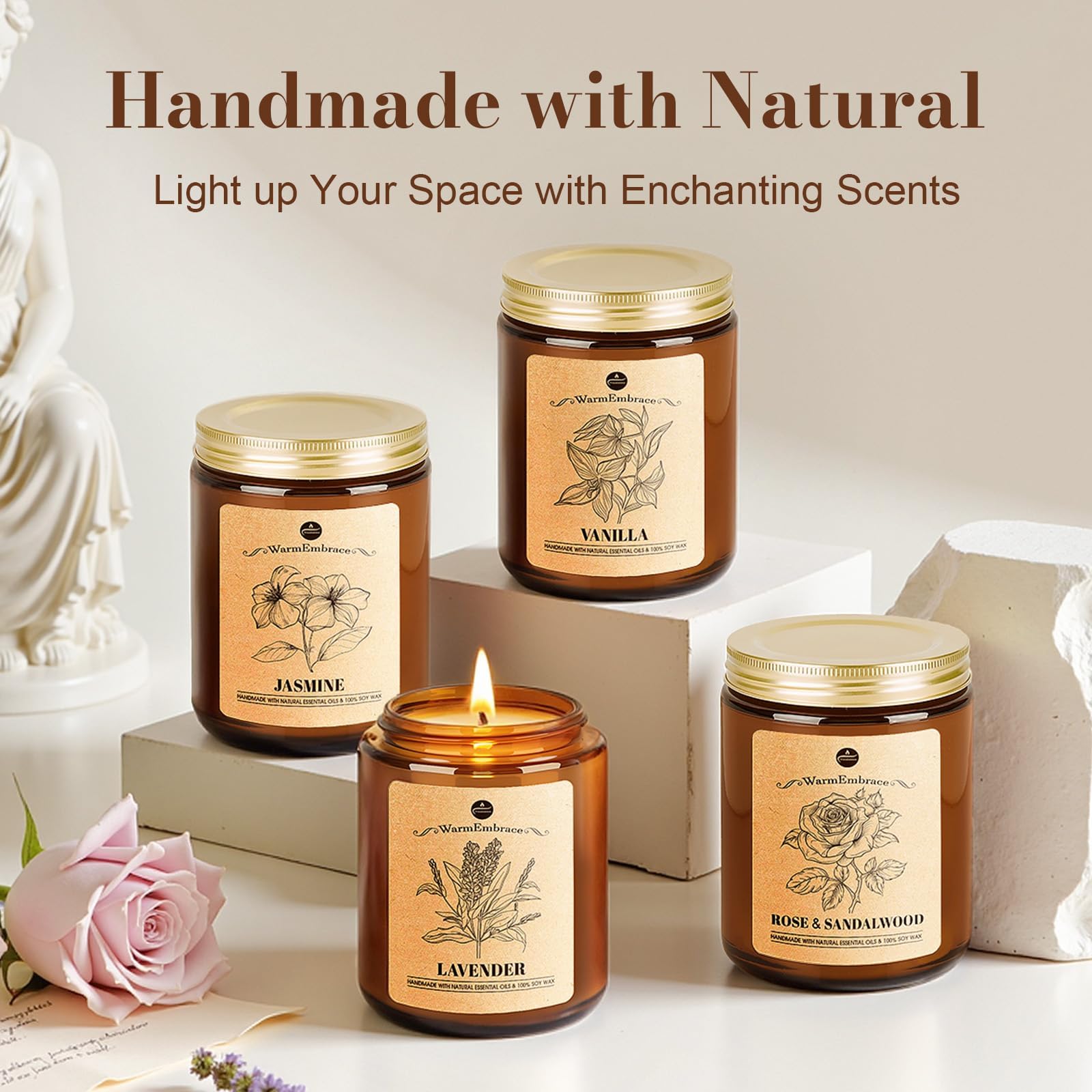 WarmEmbrace jasmine candle delivering fresh scent for living spaces.