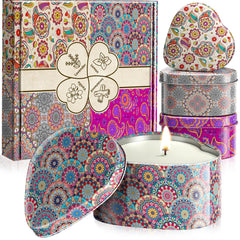 WarmEmbrace lavender scented candle in heart tin for relaxation and ambiance.