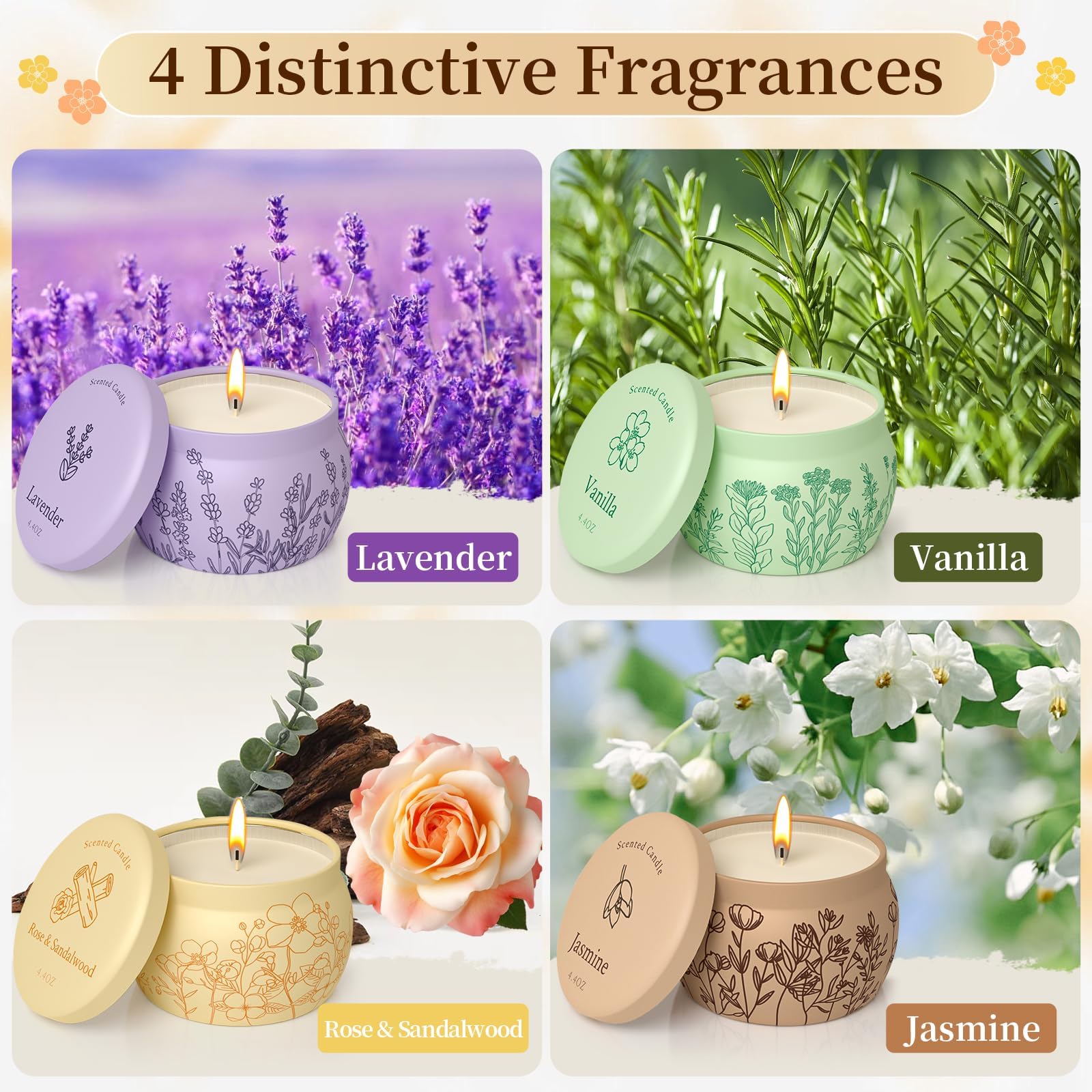 WarmEmbrace rose sandalwood candle jar blends romantic notes for mood setting.