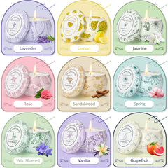 WarmEmbrace wild bluebell candle tin evokes fresh floral notes in a room
