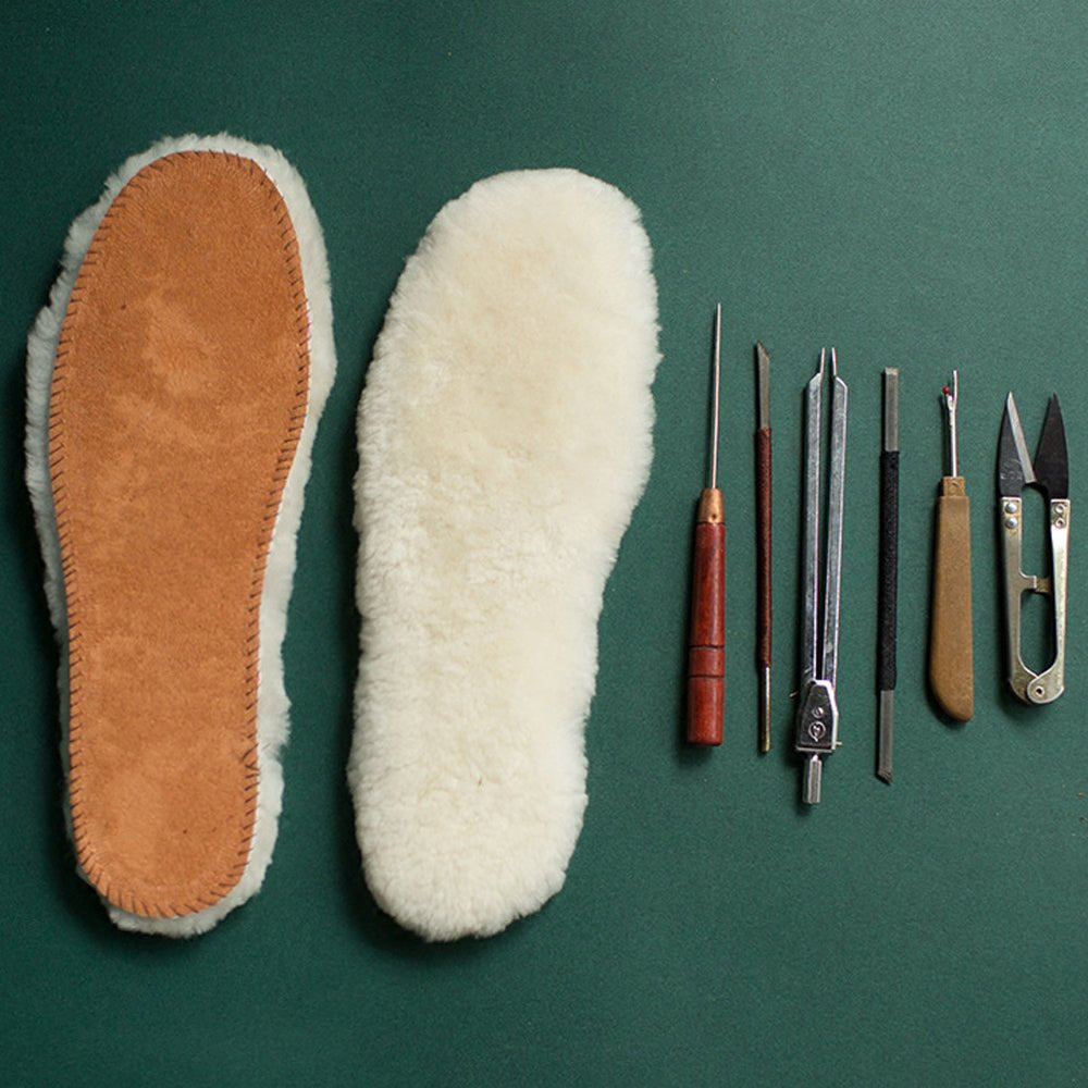 Warmore Australian sheepskin insoles bottom view reveals pigskin layer for durability