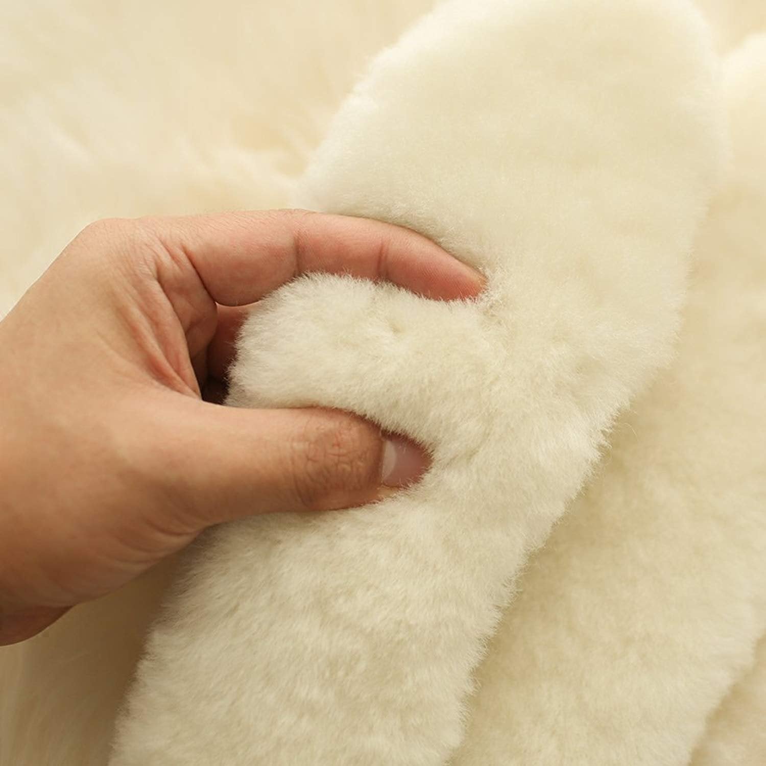Warmore Australian sheepskin insoles top view shows plush texture for cozy wear