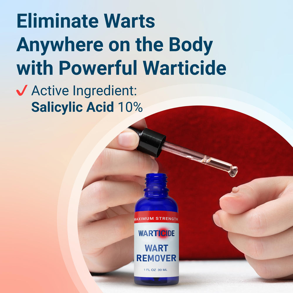 Warticide body-area application showing versatility for hands and body.
