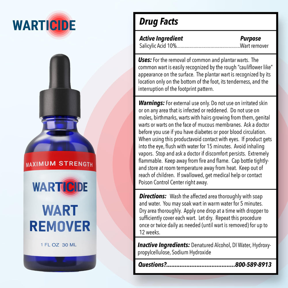 Warticide gel clings to skin for better absorption during use.