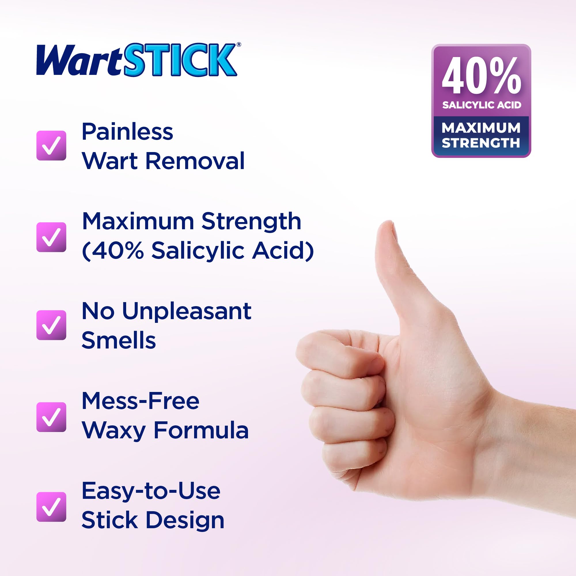 Compact WartStick 0.2 oz is easy to carry for on-the-go care.