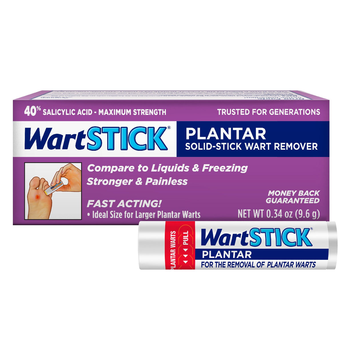 WartStick Plantar container and label for easy at-home use.