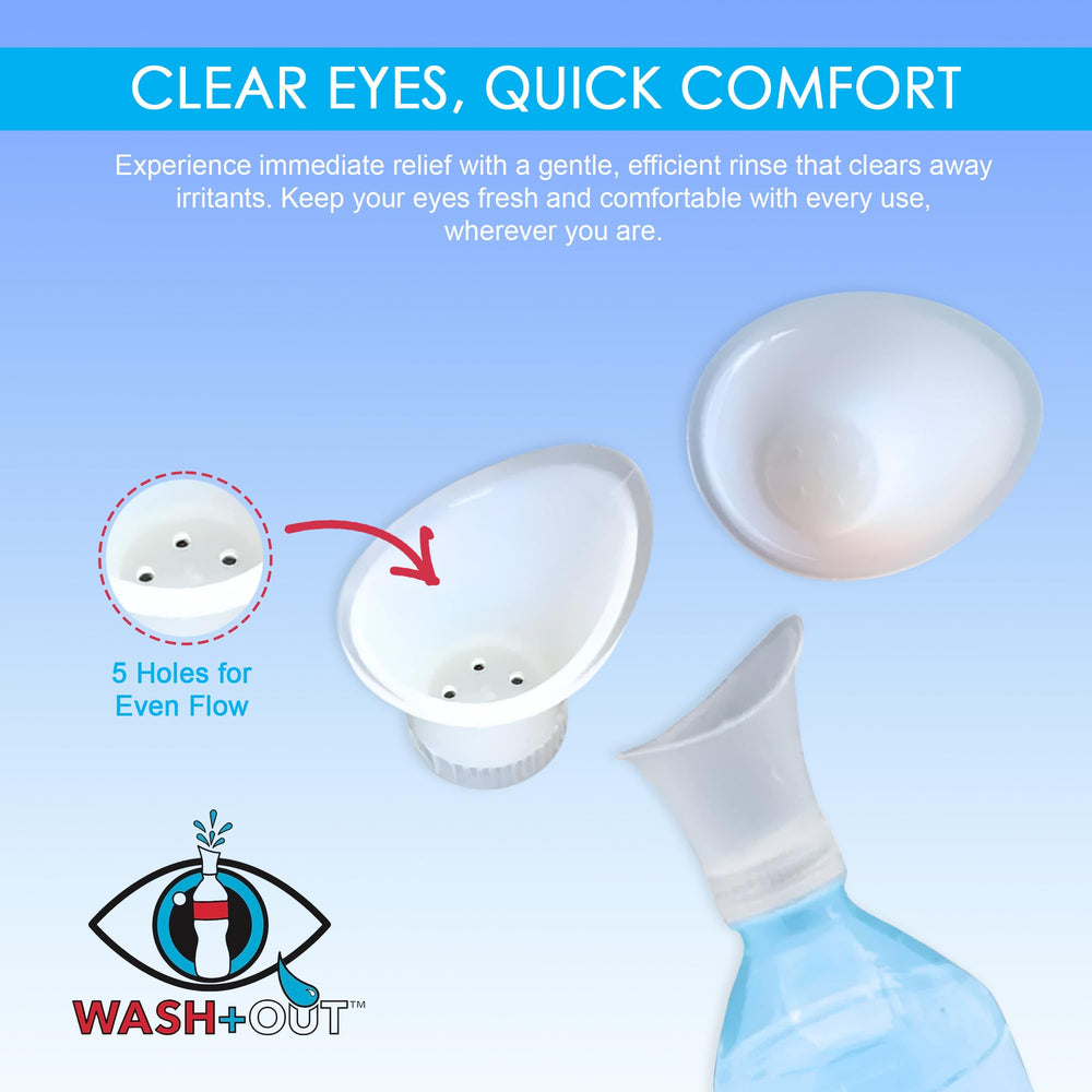 Wash+Out Eye Wash Cup tucked in a bag for on-the-go first aid readiness.