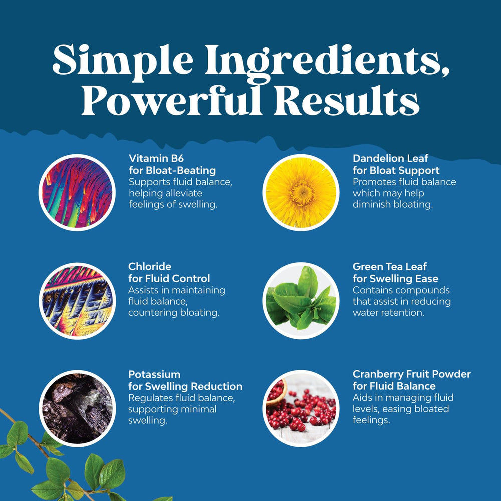 Water Away cranberry extract section suggesting gentle detoxification aid