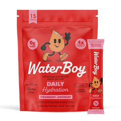 Waterboy Daily Hydration Strawberry Lemonade stick, sugar-free electrolyte boost for daily hydration