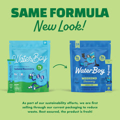 Waterboy Weekend Recovery lemon-lime flavor swatch highlights refreshing taste.