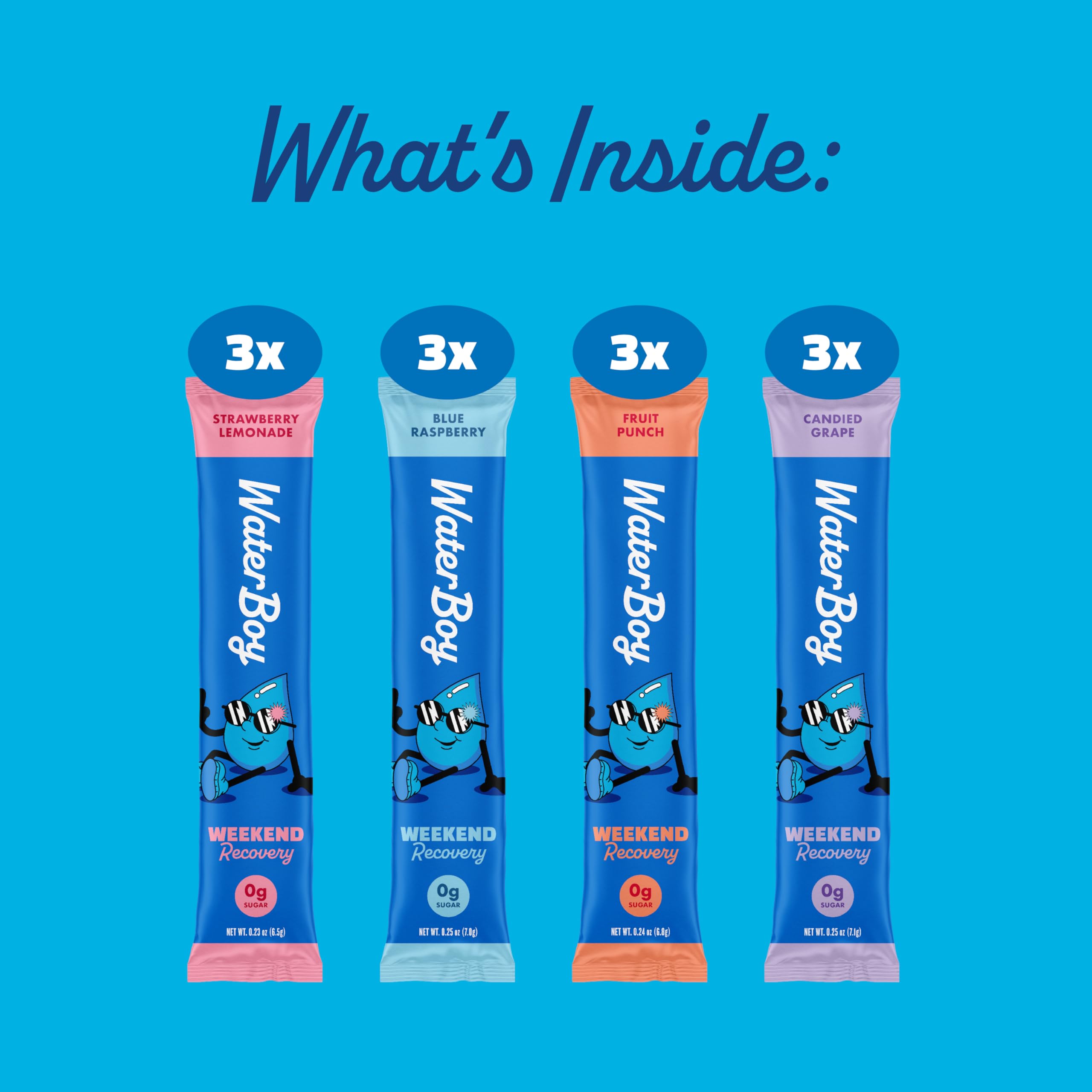 Waterboy Weekend Recovery l-theanine and vitamins provide calm focus on the go