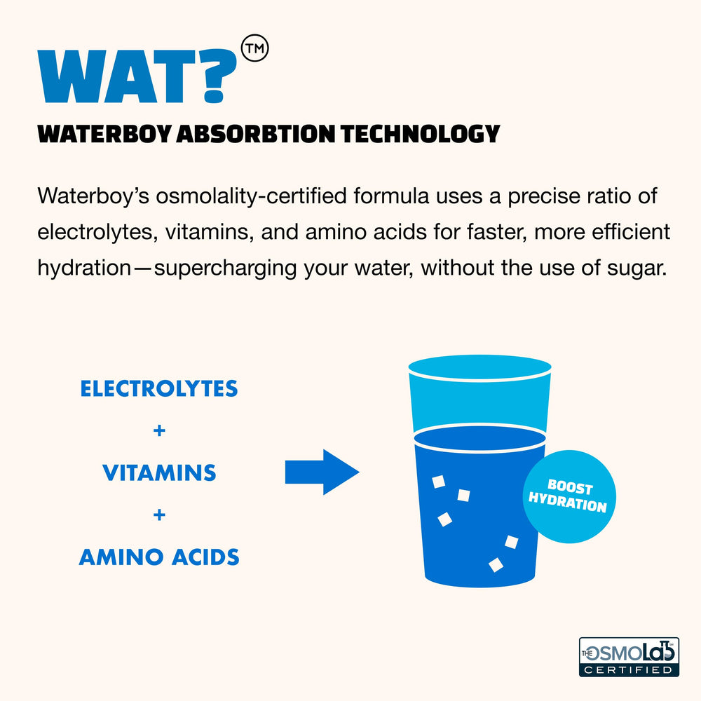 Waterboy Workout Hydration is gluten-free and vegan-friendly for diverse diets.