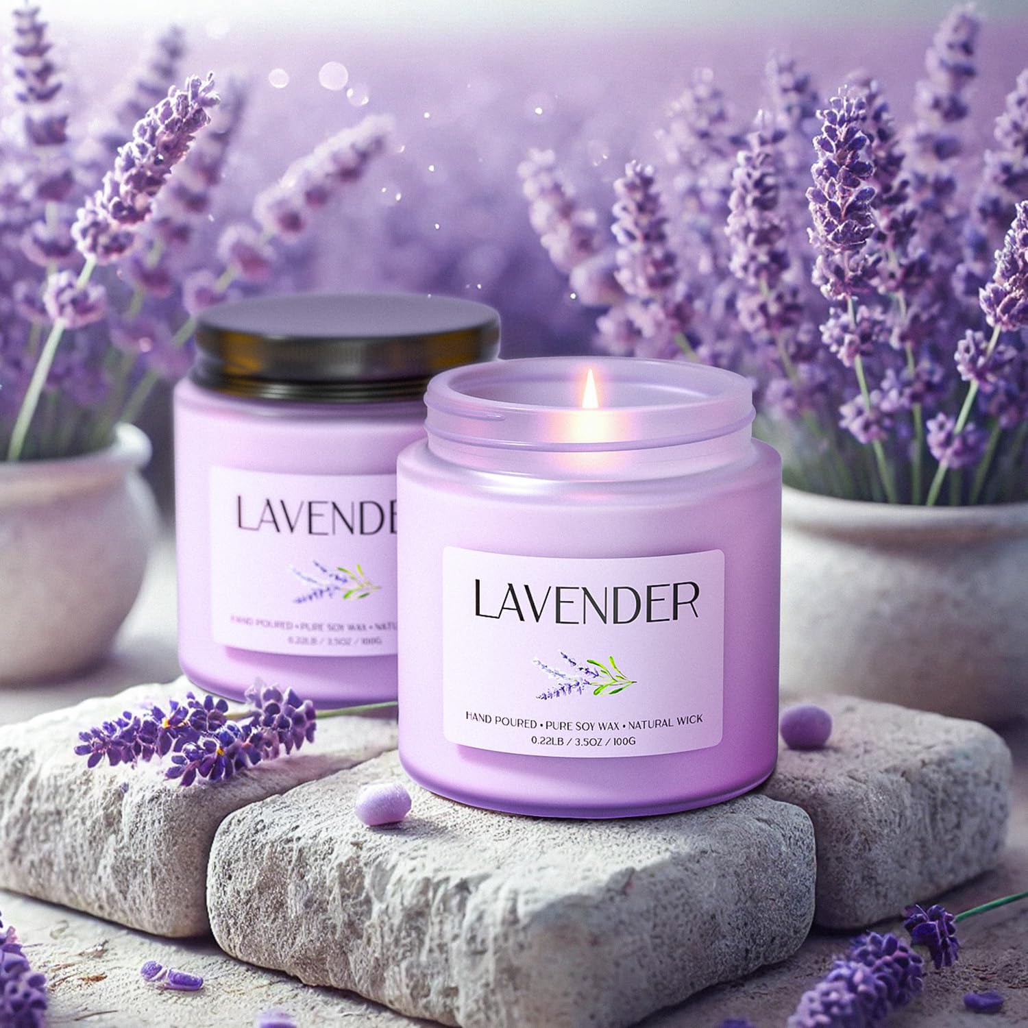 Waxcanpy Lavender Candle two-pack packaging, ready to gift.