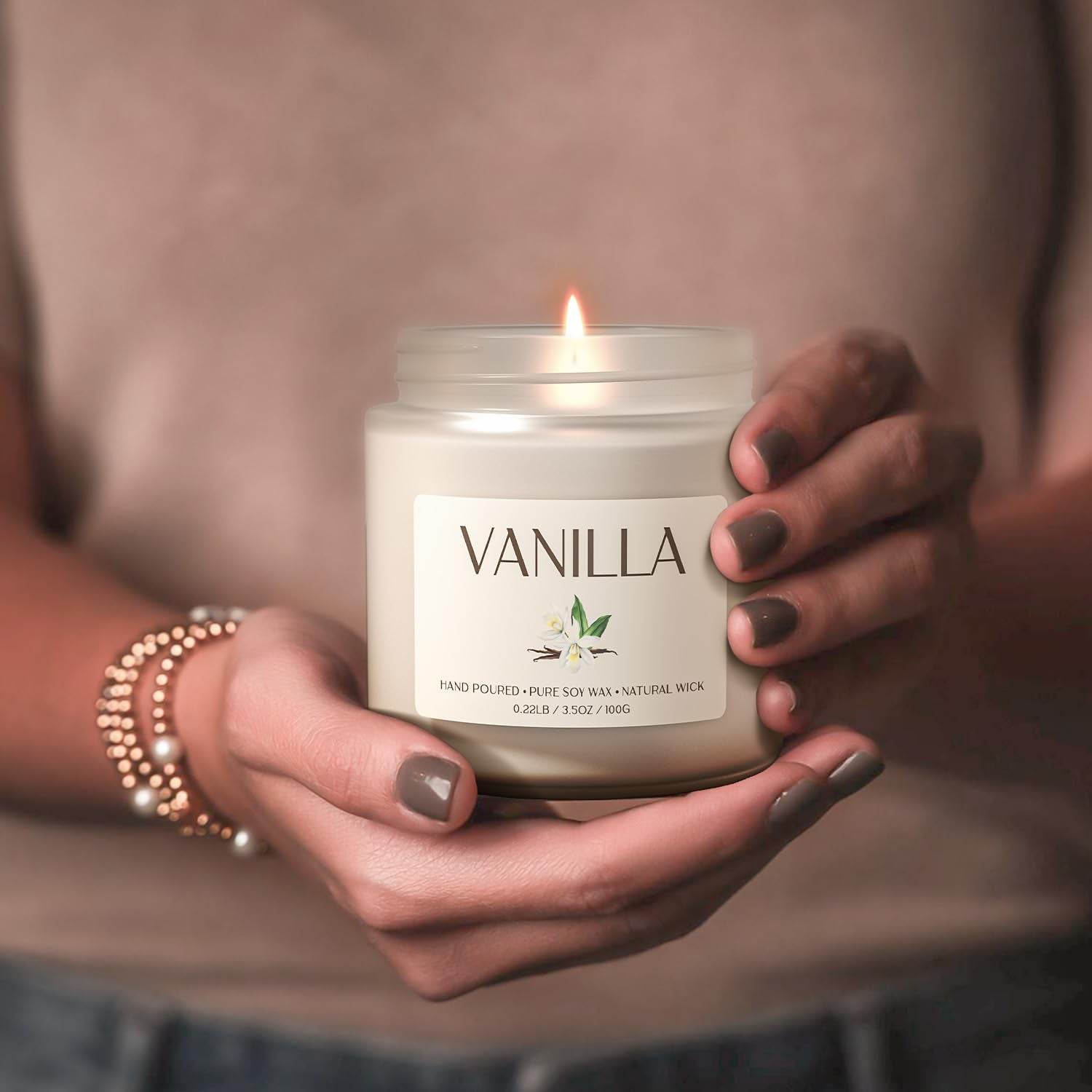 Waxcanpy vanilla candle with gift-ready packaging.