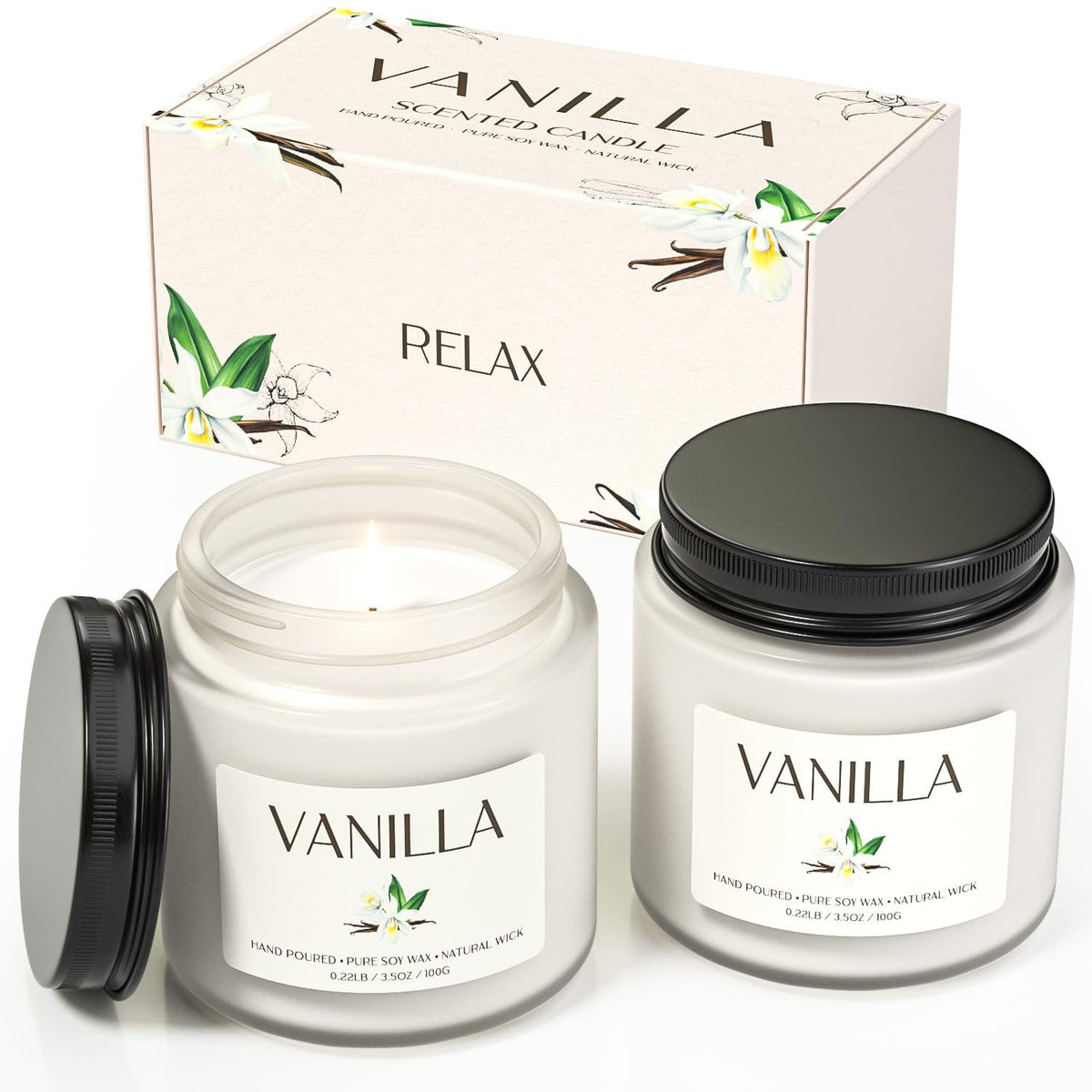 Waxcanpy vanilla candle duo in jars for cozy evenings and easy gifting.