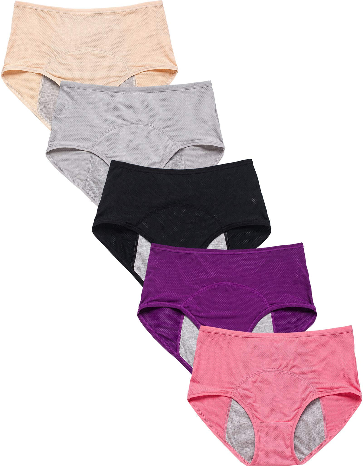 WBEAUTALLOVE mesh period panties high waist for all-day comfort and protection.