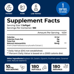 We Like Vitamins Astaxanthin label front highlighting 10 mg per serving.