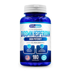 Closeup of We Like Vitamins Diosmin Hesperidin capsules for vein health support.