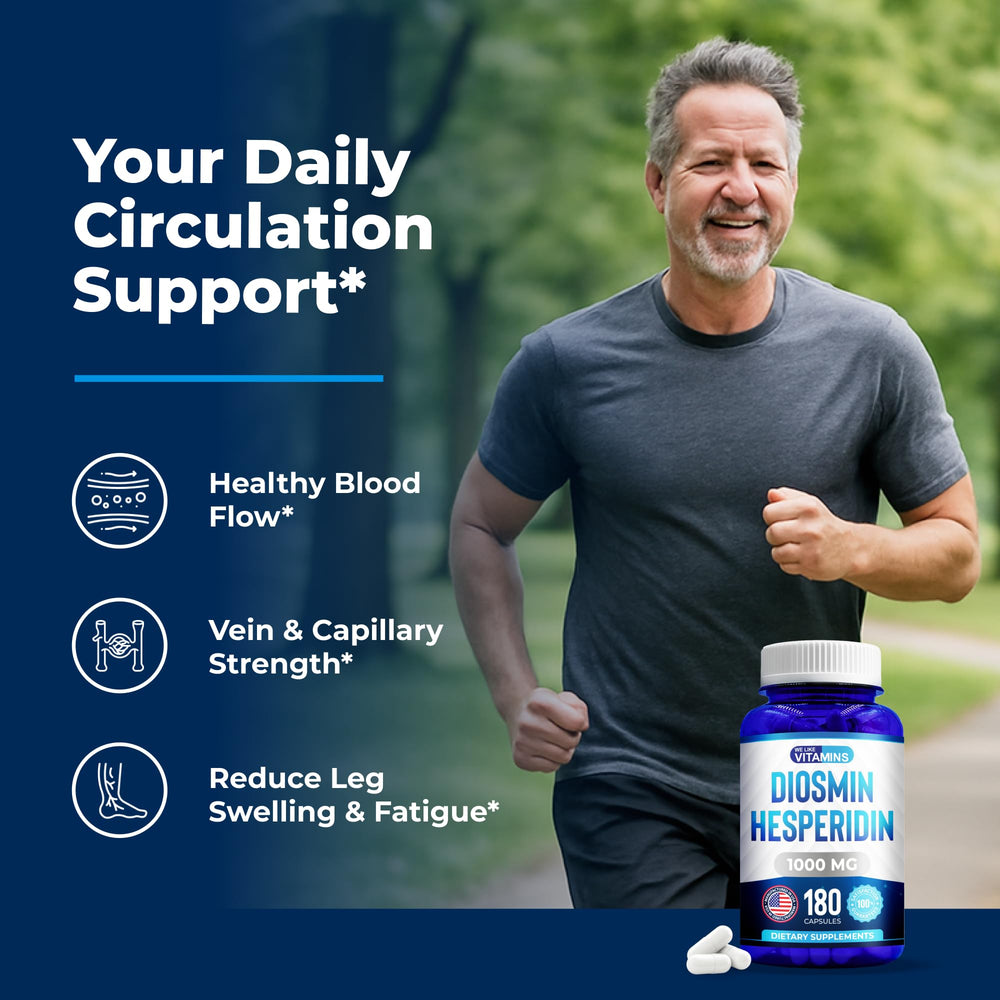 We Like Vitamins gift-ready packaging with 180-capsule bottle for convenient 90-day supply.