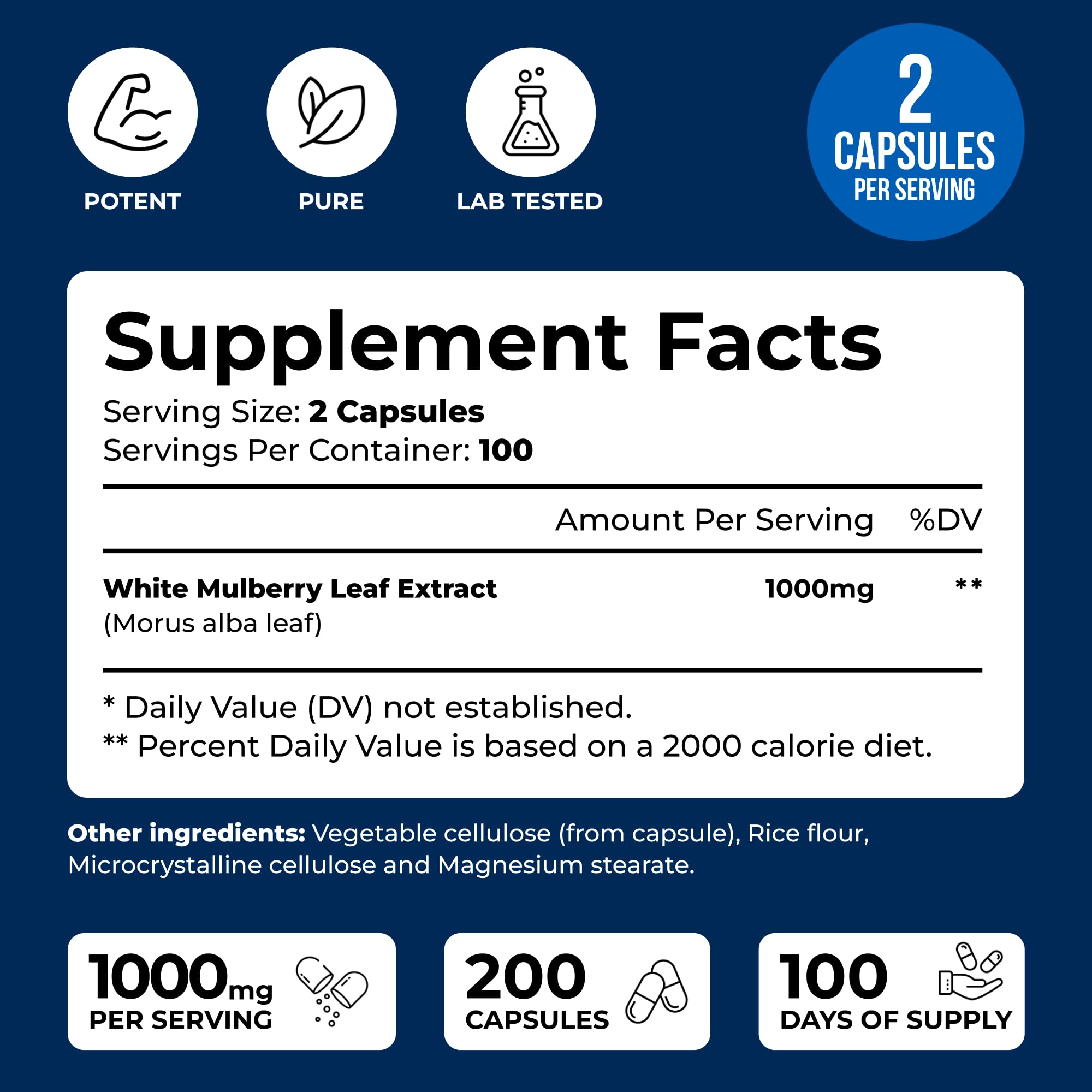 We Like Vitamins White Mulberry capsules offer a 200-count value