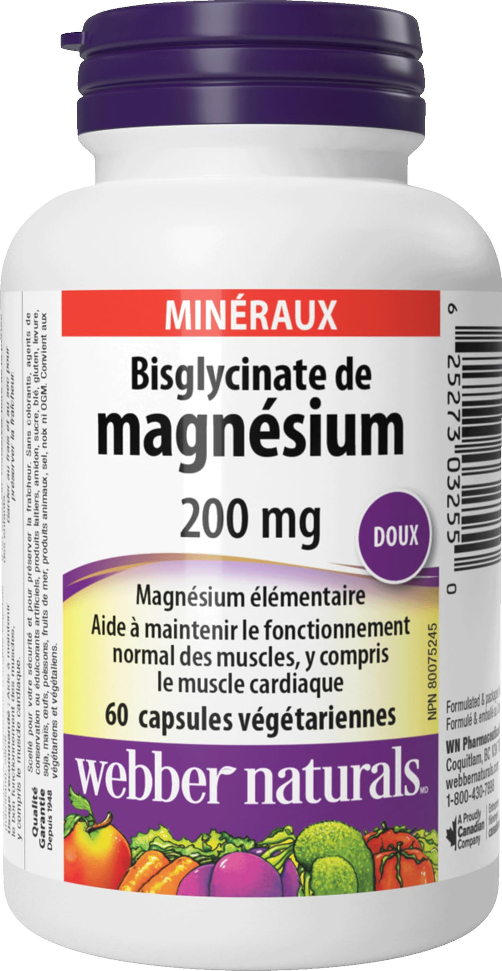 Webber Naturals bottle of Magnesium Bisglycinate for easy daily intake.