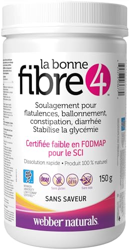 Webber Naturals Right Fibre4 scoop beside powder for precise daily dosing