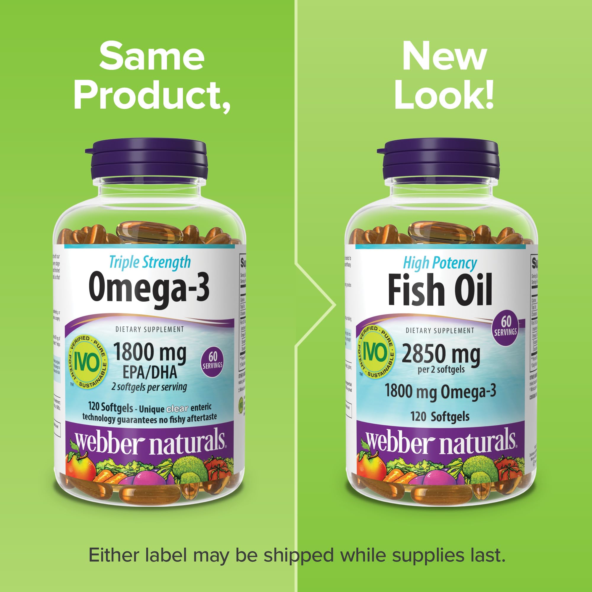 Webber Naturals softgel pack with clear capsules for easy swallowing